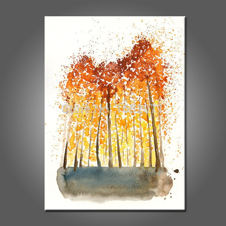750x750 Simple Designed High Quality Handmade Falls Tree Oil Painting - Simple Tree Painting