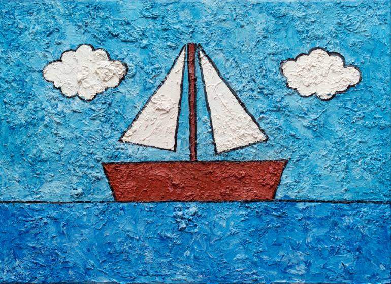 770x560 Saatchi Art Simpsons' Boat Painting By Oleksandr Balbyshev - Simpsons Painting