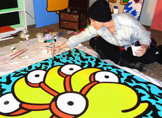 552x402 Simpsons Pop Art Discussion Milhouse With Six Eyes Painting - Simpsons Painting