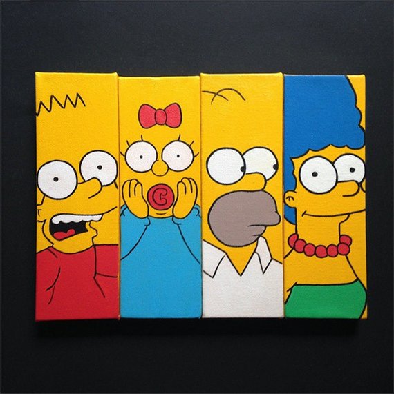 570x571 The Simpsons Painting Set Wall Art Homer Bart Lisa Maggie - Simpsons Painting