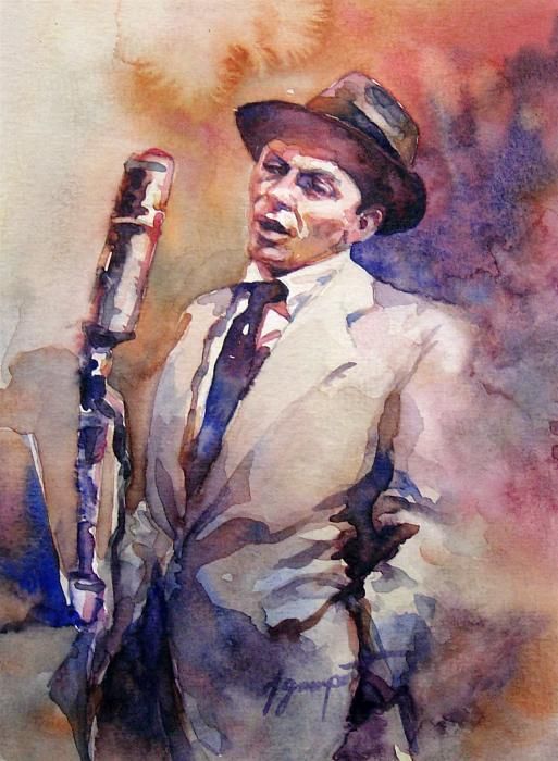 513x700 Frank Sinatra Painting . . John Gampert Nicks Bro Pad - Sinatra Painting