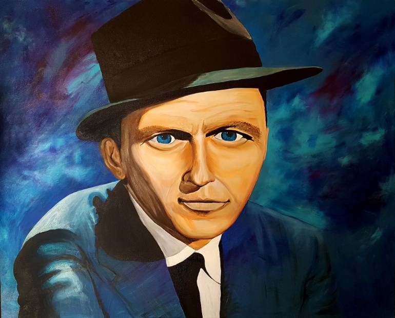 770x620 Saatchi Art Stare Of Sinatra Painting By Nicole Burnett - Sinatra Painting