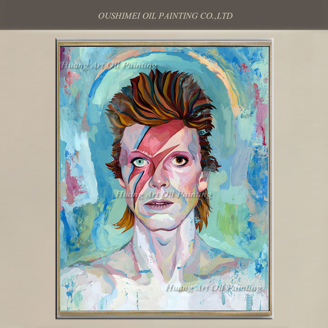 640x640 Hand Painted Famous Singer Portrait Painting David Bowie Oil - Singer Painting