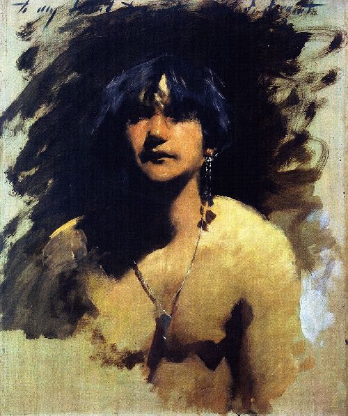 500x597 Head Of A Young Woman Painting John Singer Sargent Oil Paintings - Singer Painting