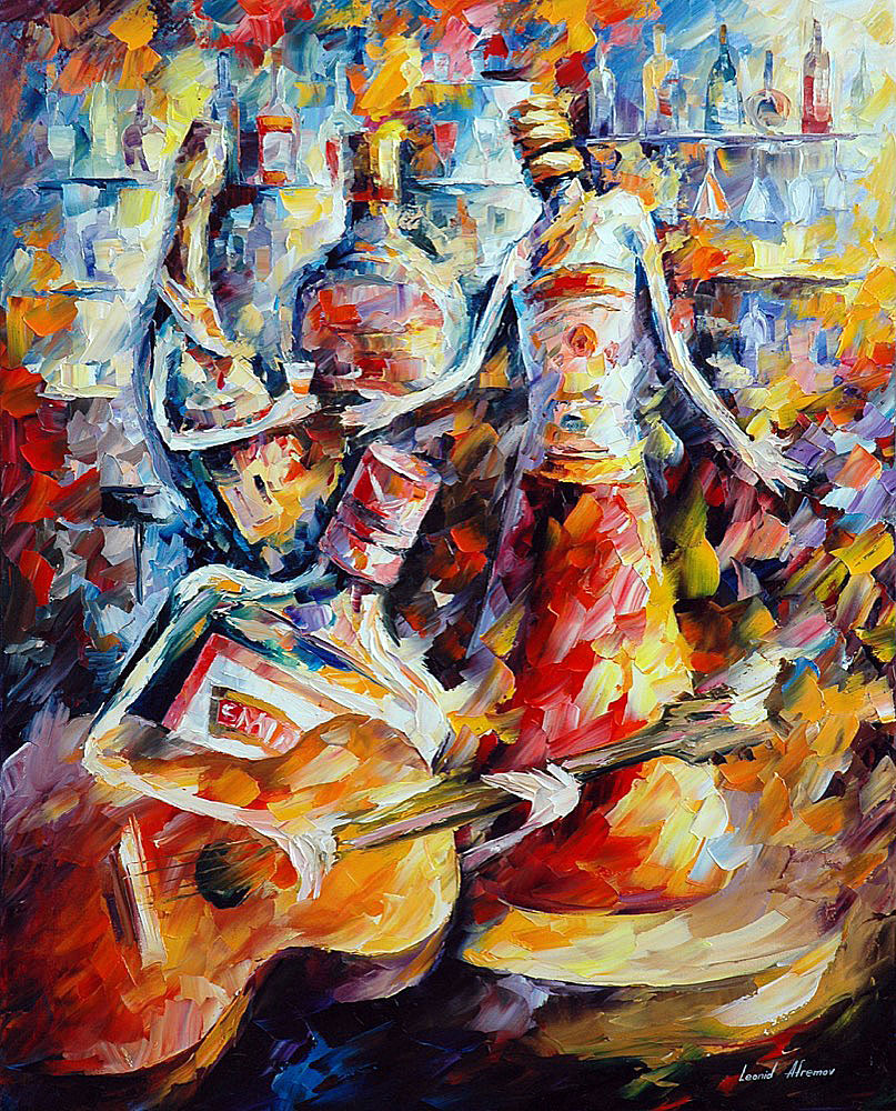 807x1000 Singer Palette Knife Oil Painting On Canvas By Leonid Afremov - Singer Painting
