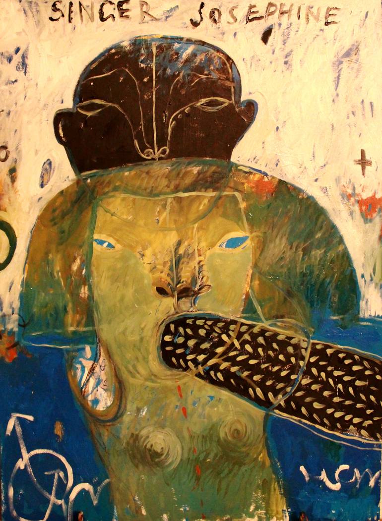 770x1051 Saatchi Art Josephine,the Singer Painting By Rusudan Khizanishvili - Singer Painting