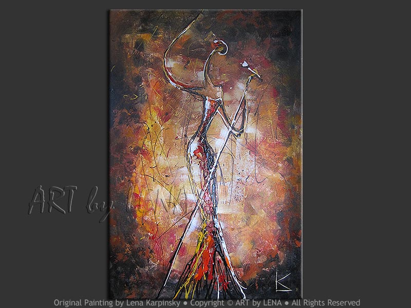 800x600 The Jazz Singer Art By Lena - Singer Painting