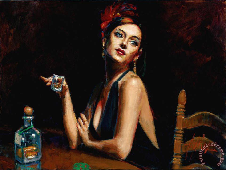 960x720 Fabian Perez The Singer With Tequilla Painting - Singer Painting