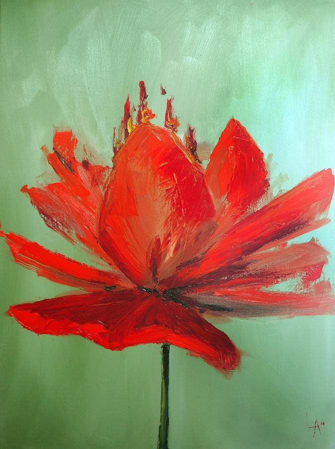 672x900 Single Flower Painting By Lucas Armstrong - Single Flower Oil Painting