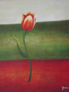 225x300 Abstract Single Flower Large Oil Painting Canvas Original Modern - Single Flower Oil Painting