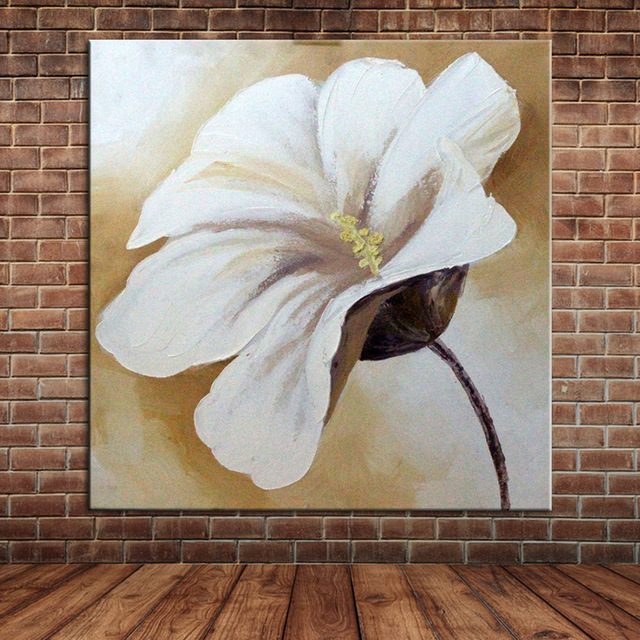 640x640 Modern Wall Art Single Flower Oil Paintings For Living Room Large - Single Flower Painting