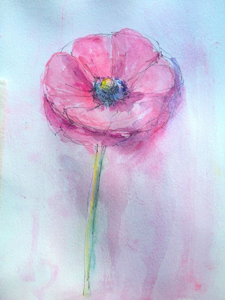 Single Flower Painting at PaintingValley.com | Explore collection of ...