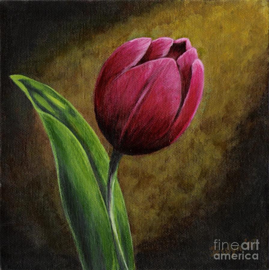 896x900 Single Tulip Painting By Jesslyn Fraser - Single Flower Painting