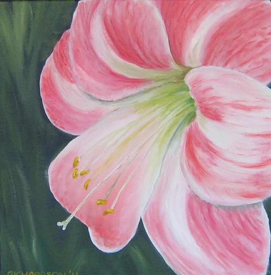 885x900 Amaryllis Painting By Susan Richardson - Single Flower Painting
