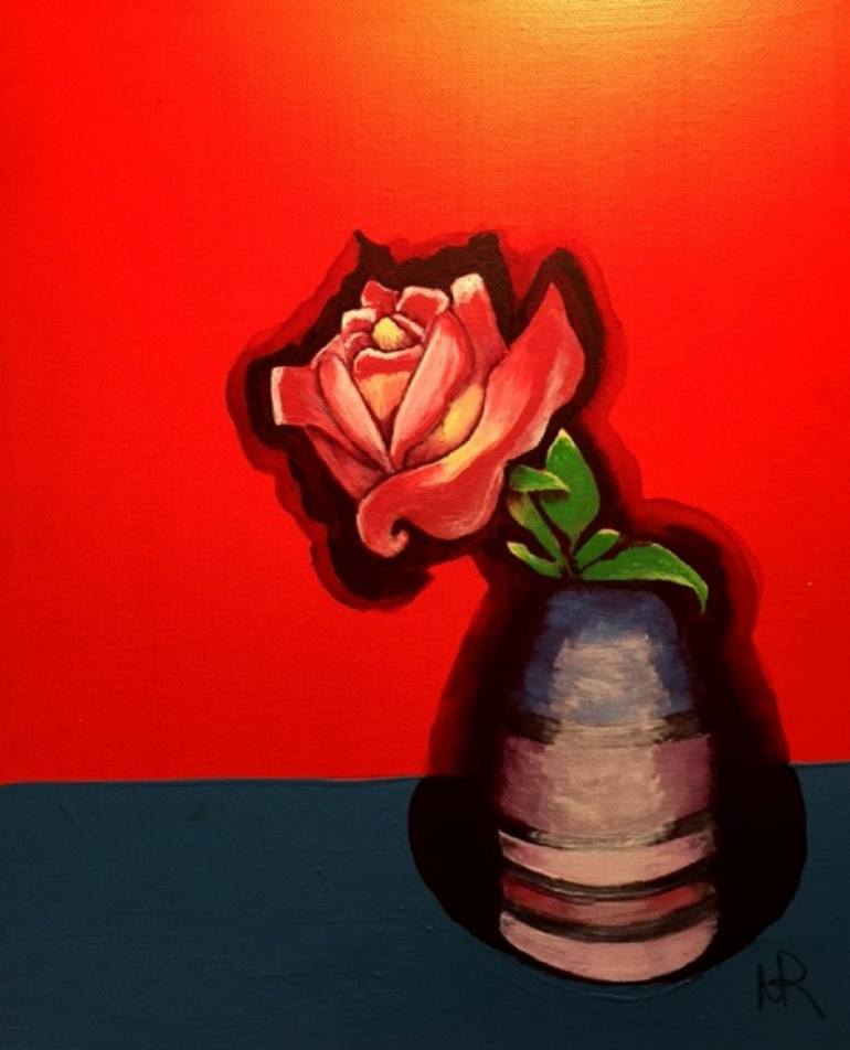770x952 Saatchi Art A Single Rose Painting By Nancy Riedell - Single Rose Painting