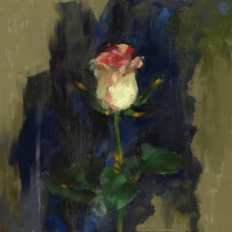 770x770 Saatchi Art Painting 384 1 Single Rose Painting By Corporate Art - Single Rose Painting