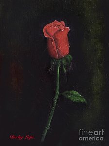 224x300 Single Red Rose Paintings Fine Art America - Single Rose Painting