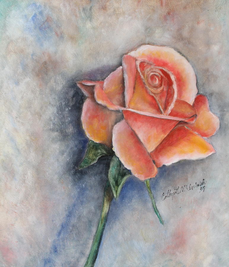 773x900 Single Rose In Oil Painting By Cathy Lindsey - Single Rose Painting