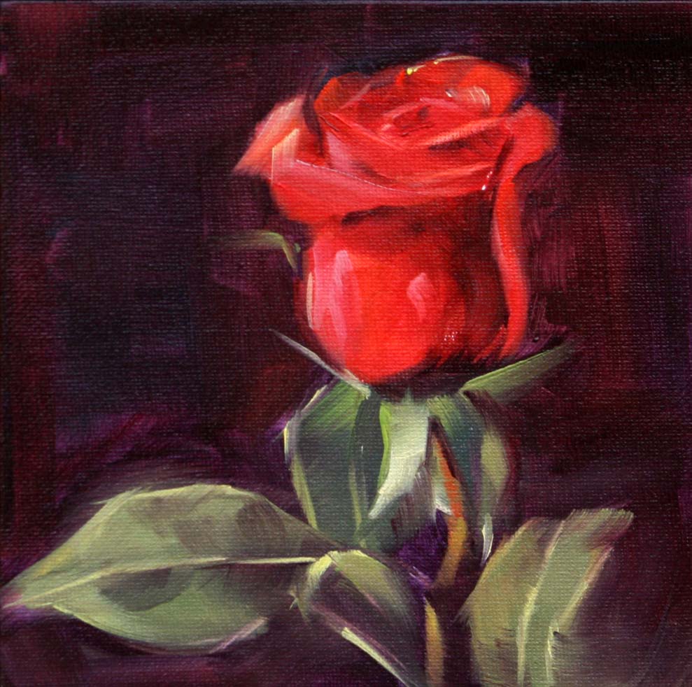 989x982 Amanda Carder Single - Single Rose Painting