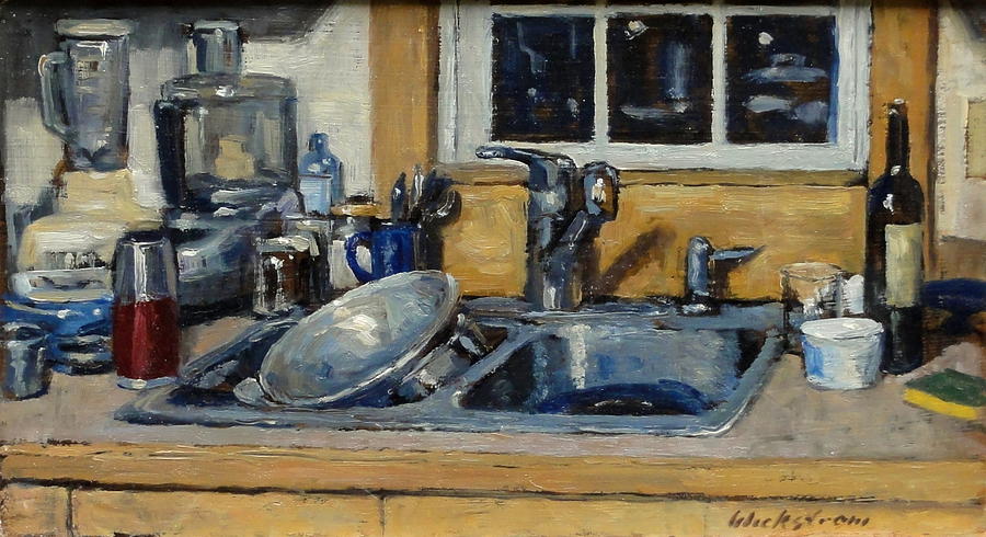 900x490 The Kitchen Sink Painting By Thor Wickstrom - Sink Painting