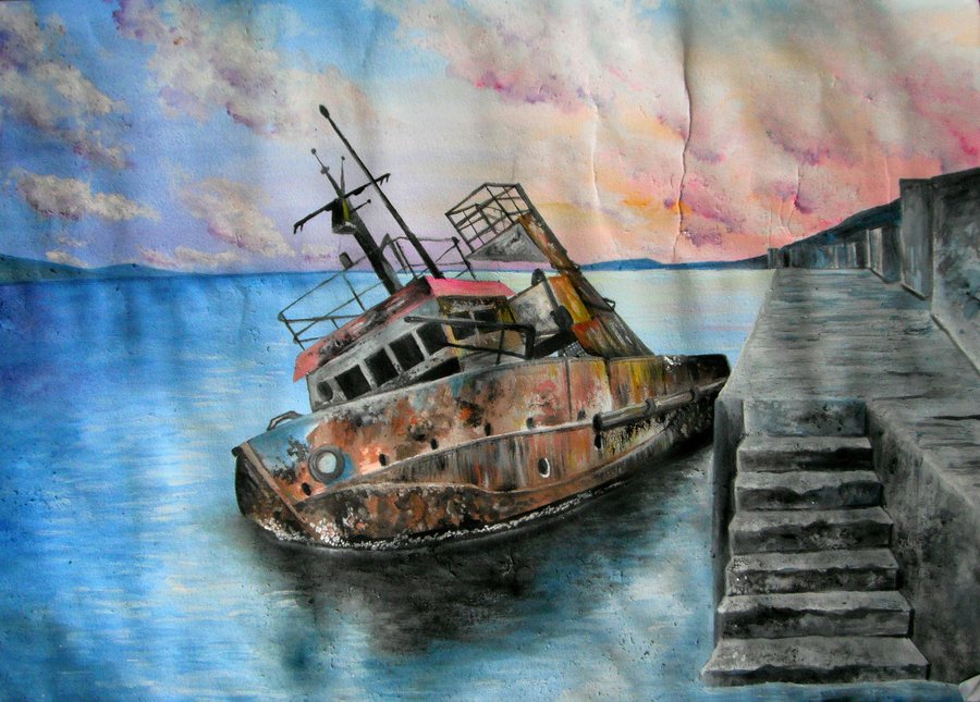 900x645 Sinking Ship By Kyla Nichole - Sinking Ship Painting