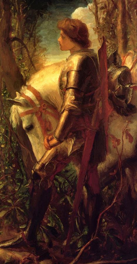467x900 Sir Galahad Painting By Watts George Frederick - Sir Galahad Painting