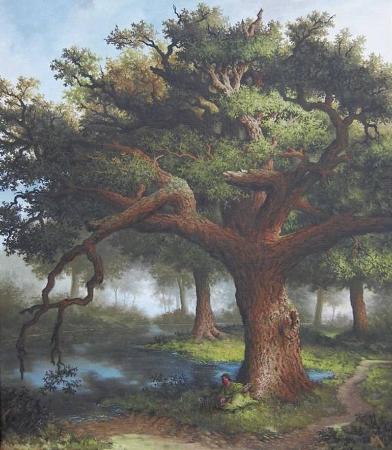 770x884 Saatchi Art Summer Landscape With A Panegyric For Gwalchmei (Sir - Sir Gawain Painting