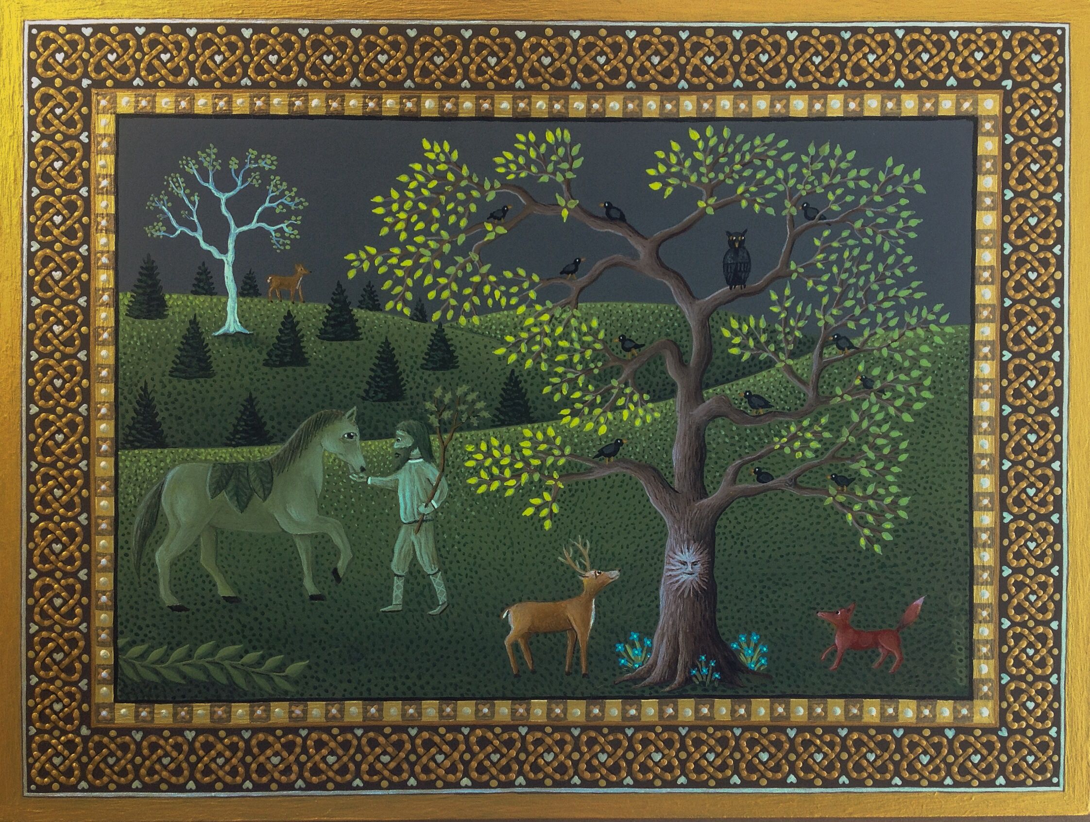 2244x1692 The Green Giant Waits For Sir Gawain. Painting By Don Cadoret - Sir Gawain Painting