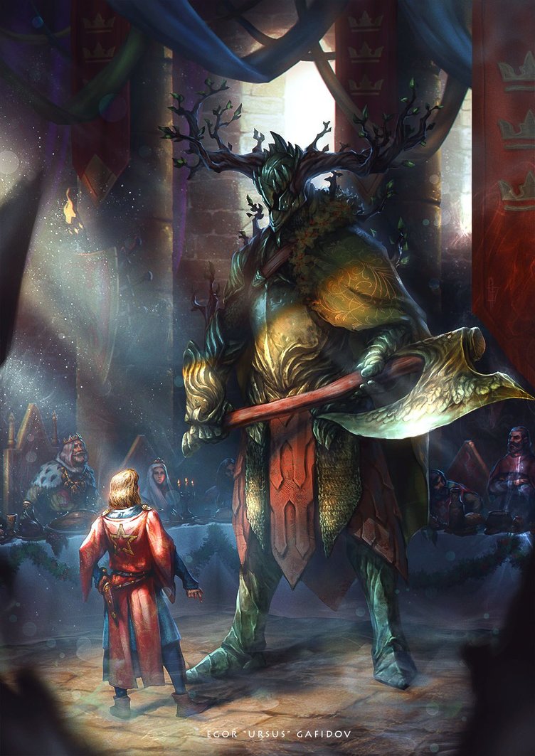 752x1063 The Legend Of Sir Gawain And The Green Knight By Egor Ursus - Sir Gawain Painting