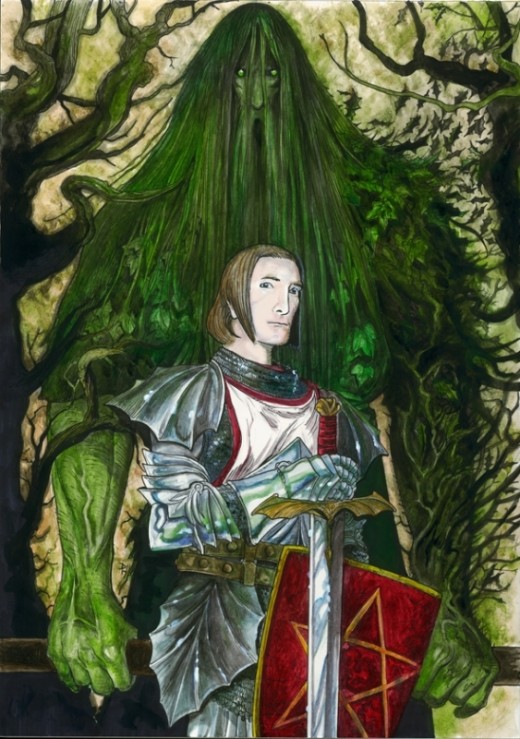 520x739 The Role Of Women In Sir Gawain And The Green Knight Owlcation - Sir Gawain Painting