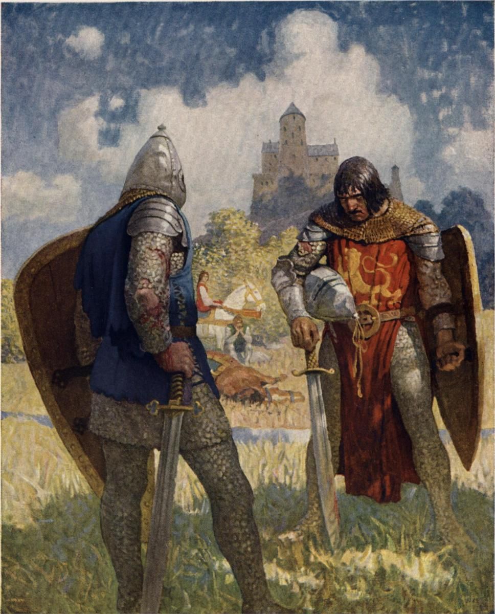 968x1200 N.c. Wyeth, Sir Lancelot Du Lake Arthurian Knight - Sir Lancelot Painting