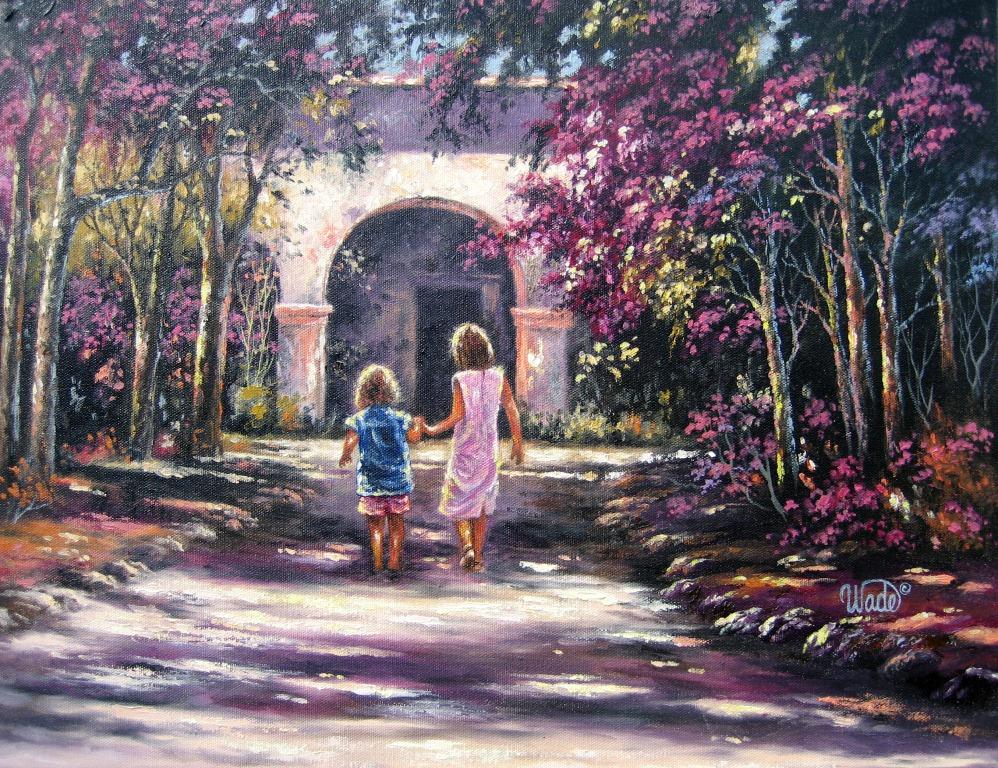 998x768 Two Sisters Paintings Vickie Wade Fine Art - Sister Painting