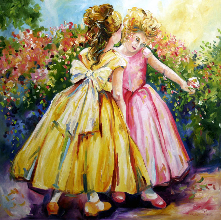 900x894 Sisters Secrets Painting By Laurie Pace - Sisters Painting