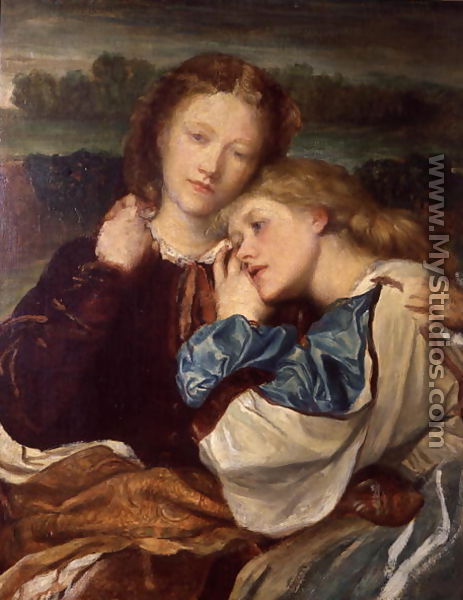 463x600 The Terry Sisters By George Frederick Watts - Sisters Painting