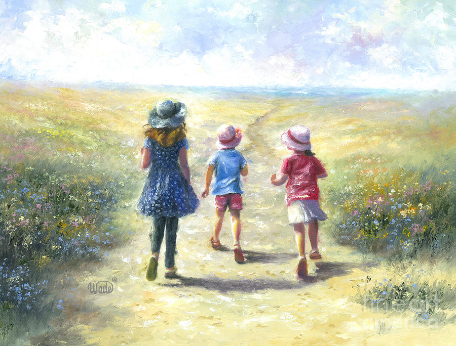900x684 Three Sisters Beach Path Painting By Vickie Wade - Sisters Painting