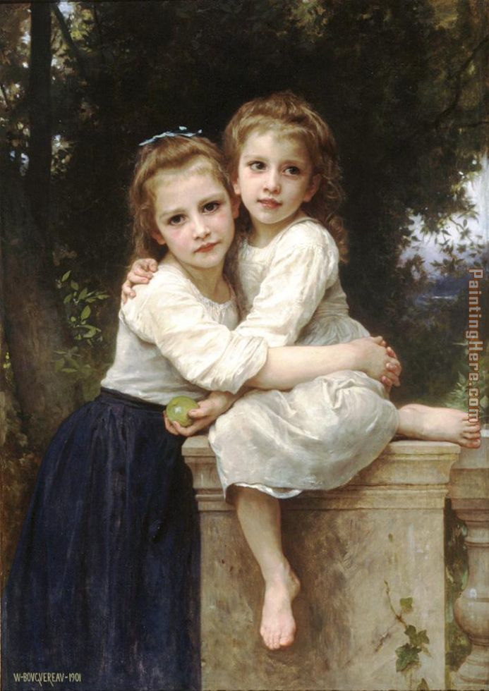 693x980 William Bouguereau Two Sisters Painting Anysize 50% Off - Sisters Painting