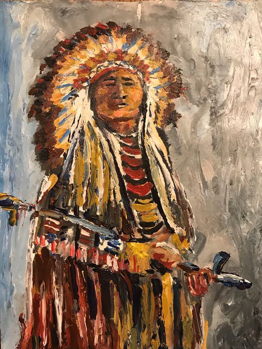 540x720 Sitting Bull - Sitting Bull Painting