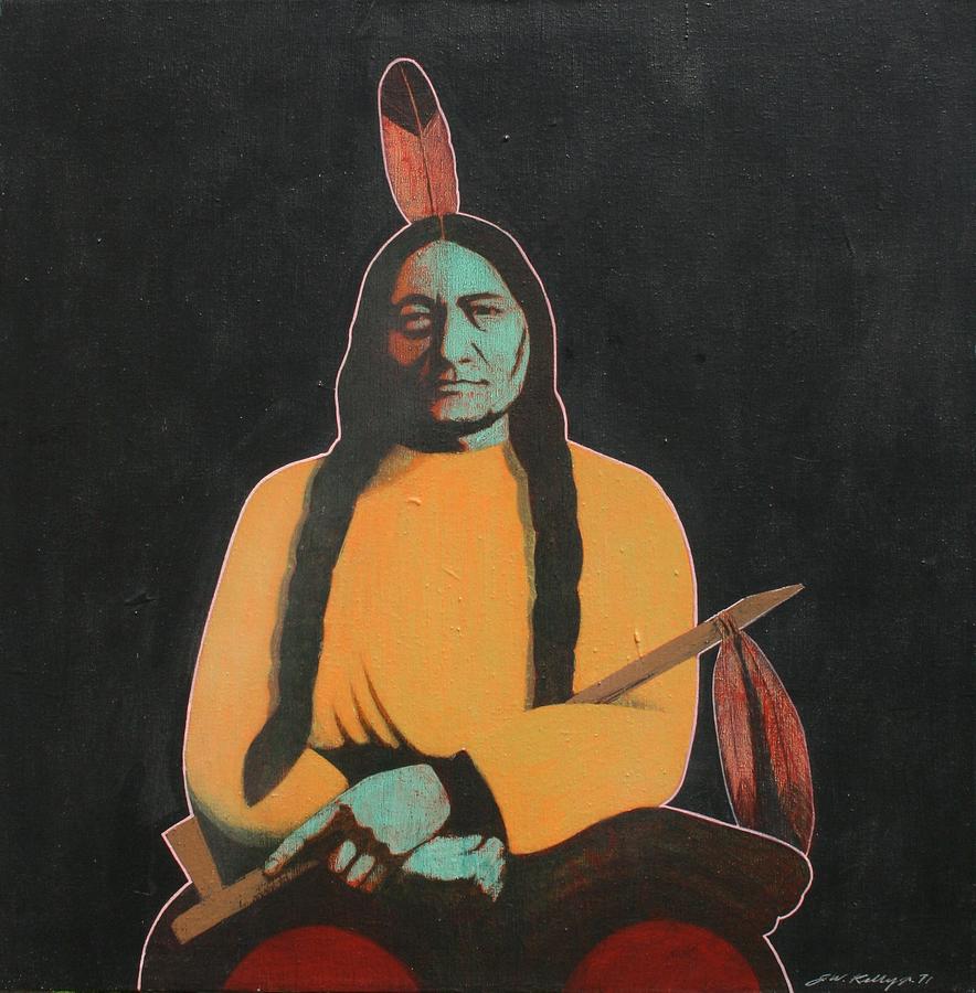 884x900 Sitting Bull Painting By J W Kelly - Sitting Bull Painting