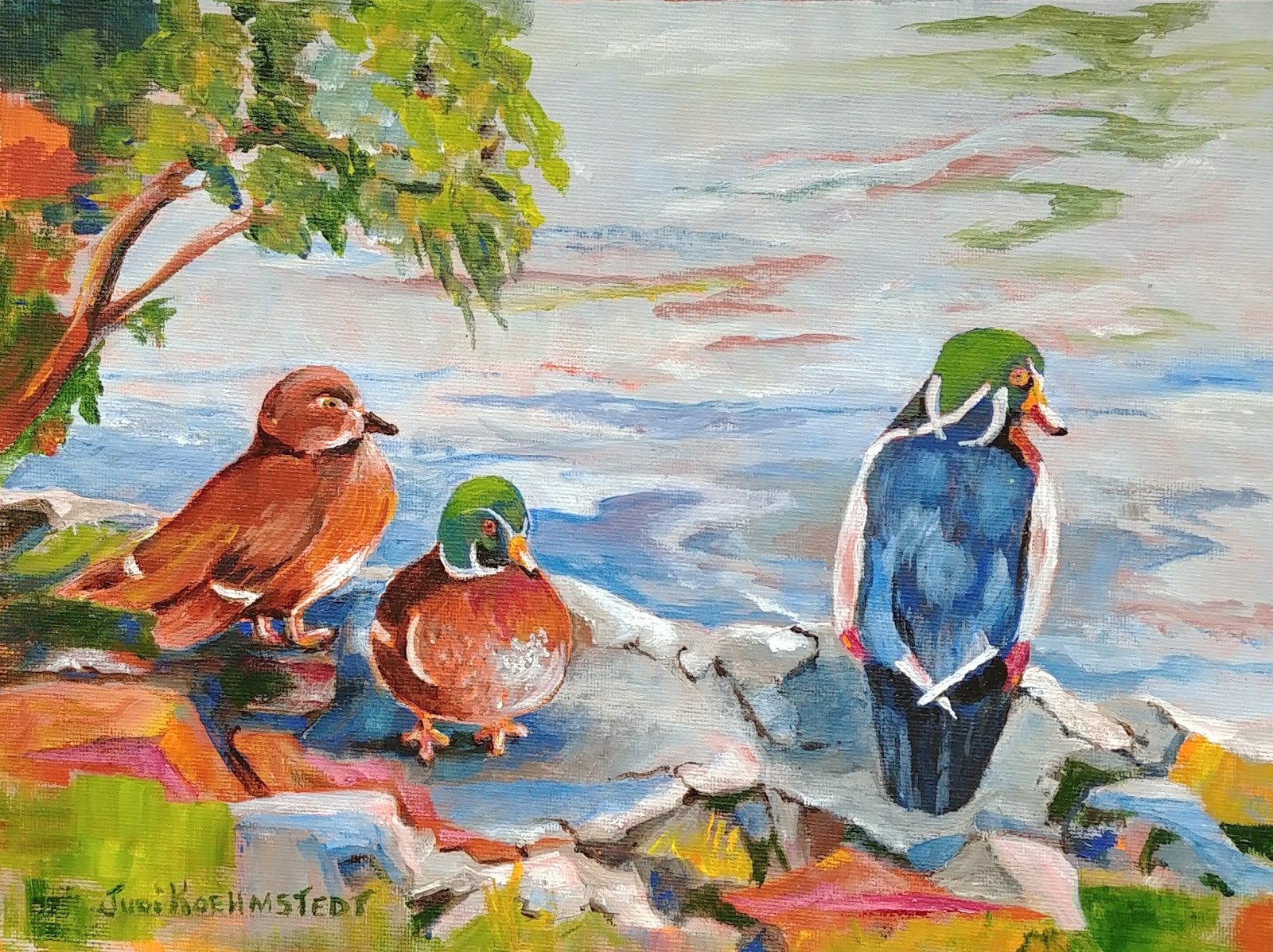 1600x1197 Judikoehmstedt We Are Sitting Ducks - Sitting Duck Painting
