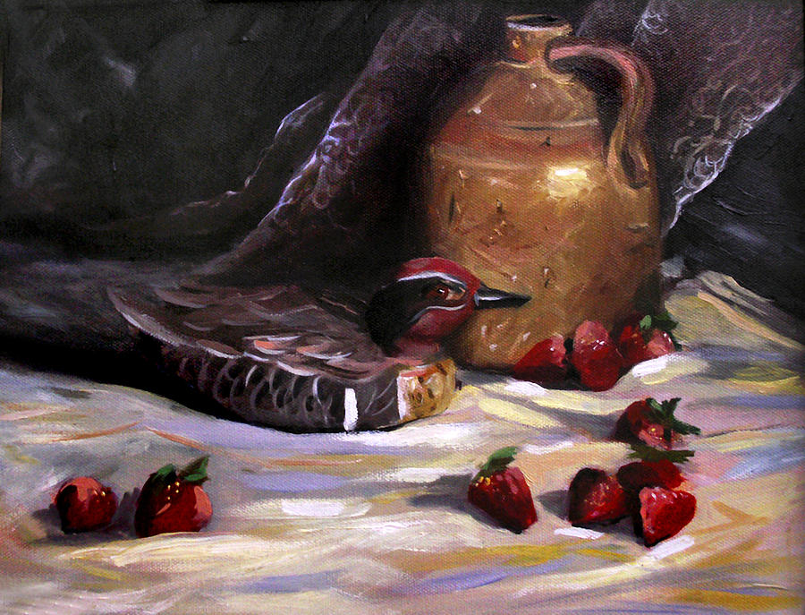 900x687 Sitting Duck Painting By Nancy Griswold - Sitting Duck Painting