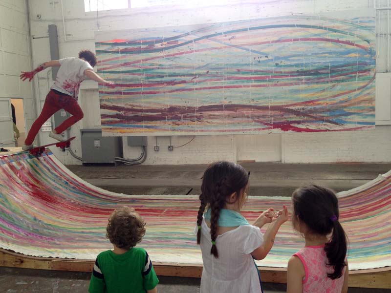 800x600 Matt Reilly Of Japanther Skateboard Painting Collabcubed - Skate Painting