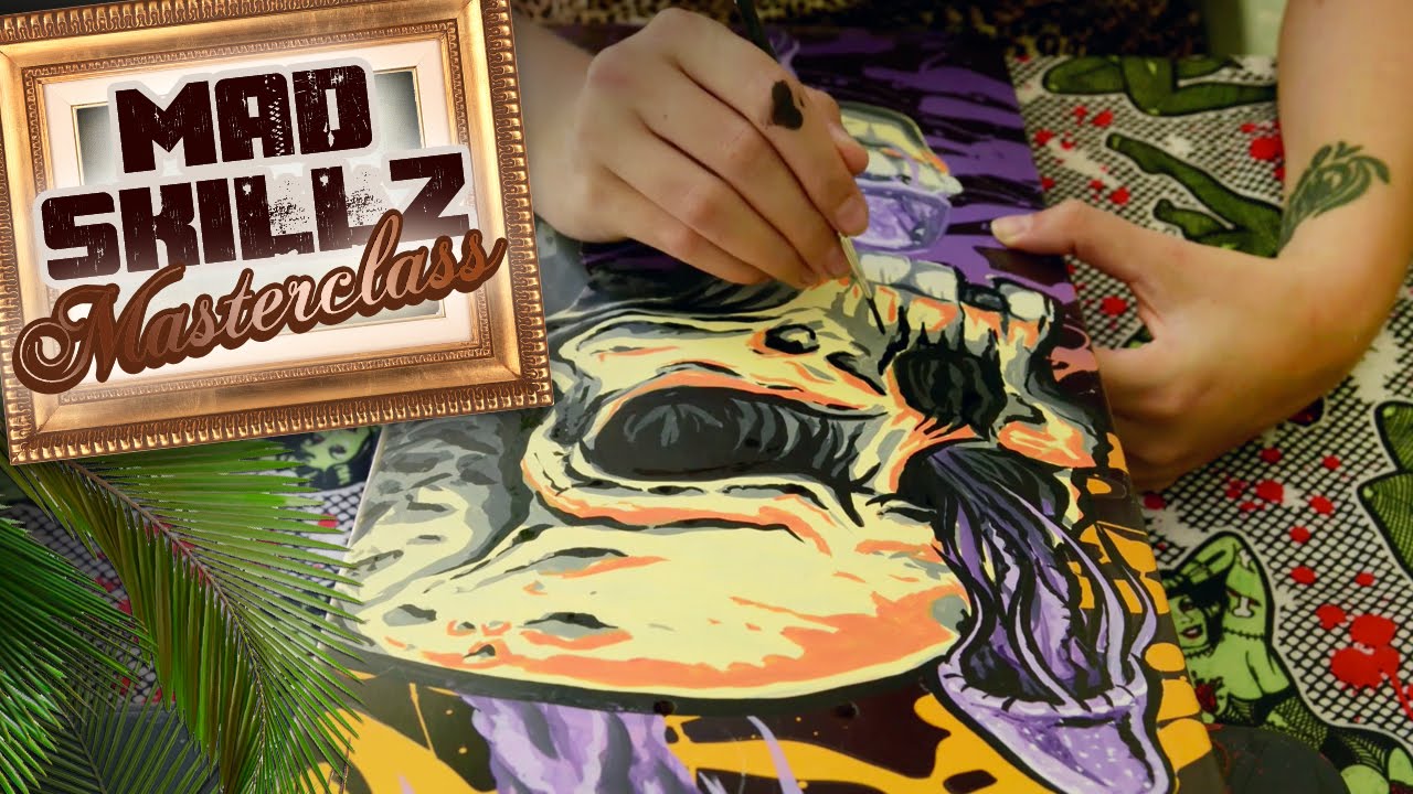 1280x720 How To Paint A Skateboard With Paint Markers And Acrylic Inks - Skateboard Painting