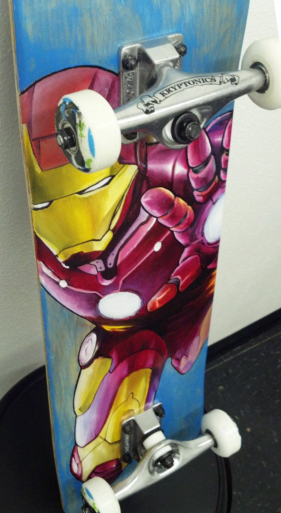900x1643 Iron Man Painting - Skateboard Painting