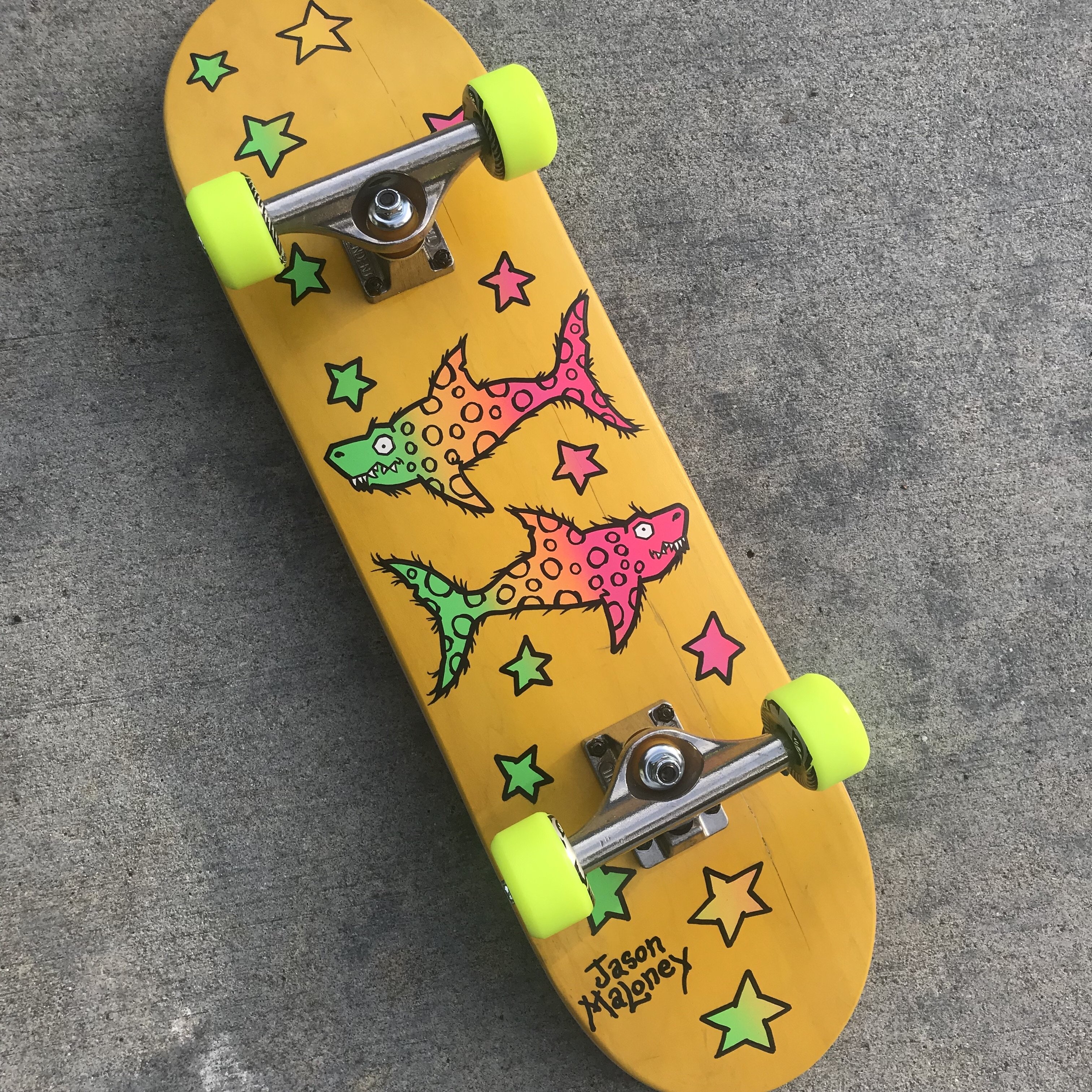 3024x3024 Custom Painted Kids Skateboard Jasonmaloneyart - Skateboard Painting