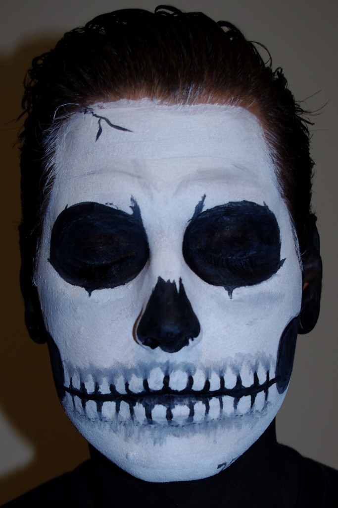 683x1024 Halloween Skull Face Paint Makeup Tutorial - Skeleton Face Painting