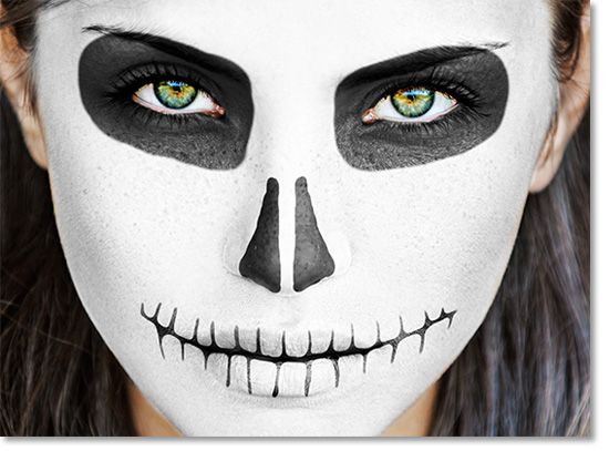 550x407 Paint A Sugar Skull In Photoshop For Halloween Day Of The Dead - Skeleton Face Painting