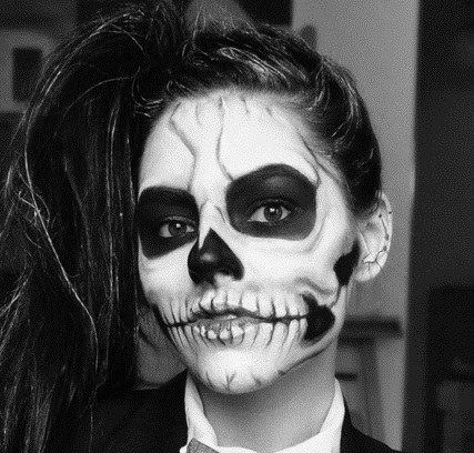 427x408 Skeleton Halloween Face Paint In 4 Steps - Skeleton Face Painting
