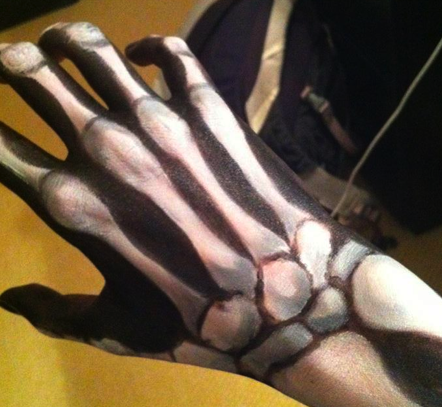 442x407 Skeleton Hand Pt 2 By Annastrid - Skeleton Hand Painting