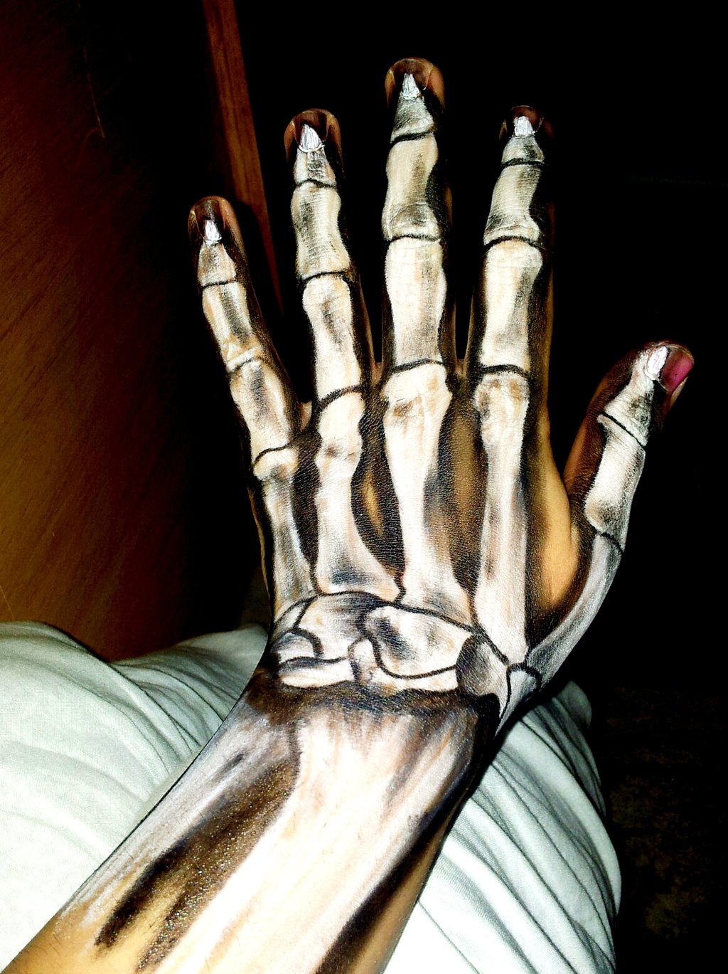 1024x1369 Skeleton Hand By Amaris The Werewolf - Skeleton Hand Painting