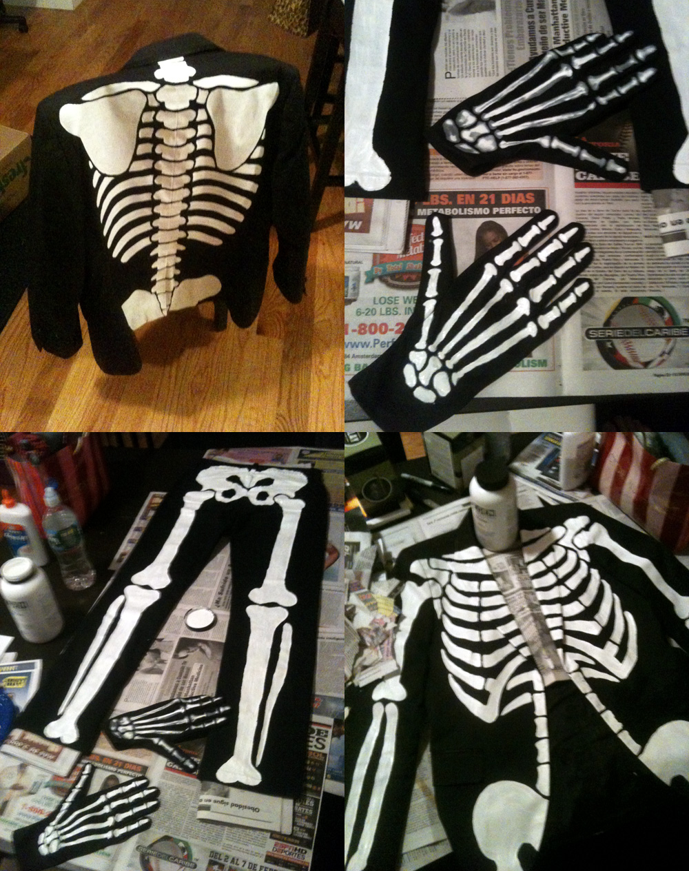 1000x1264 Diy Hand Painted Skeleton Suit Manning Makes Stuff - Skeleton Hand Painting